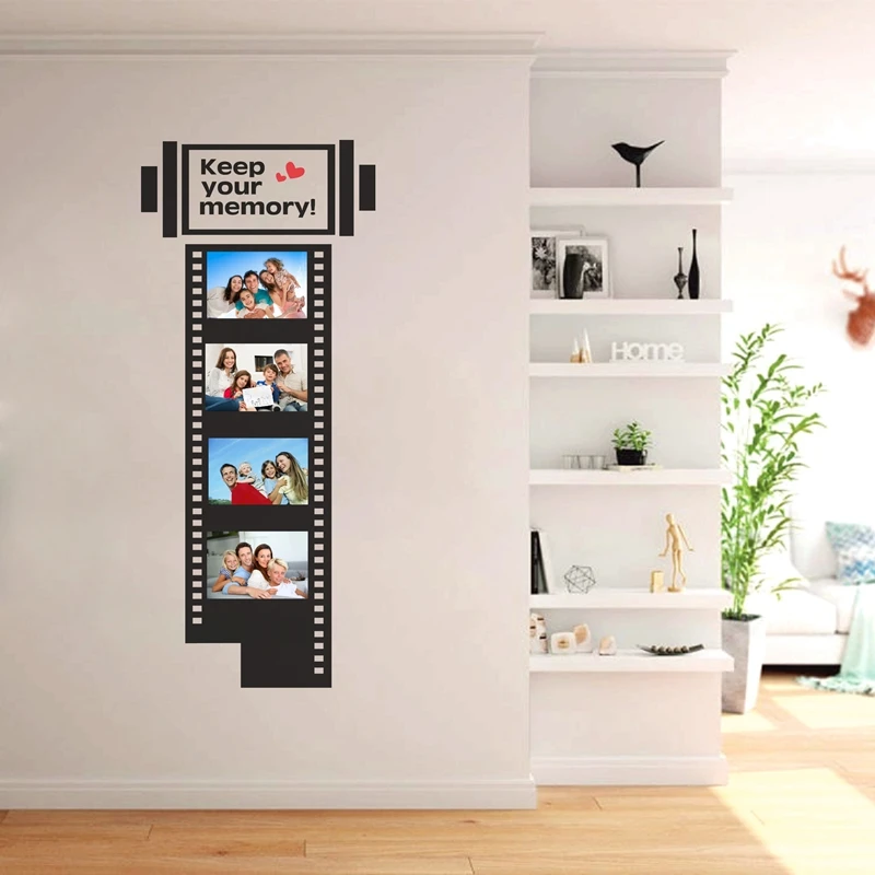 Large size Keep Your Memory Retro Creative Art Vinyl Film Photo Frame Wall Stickers