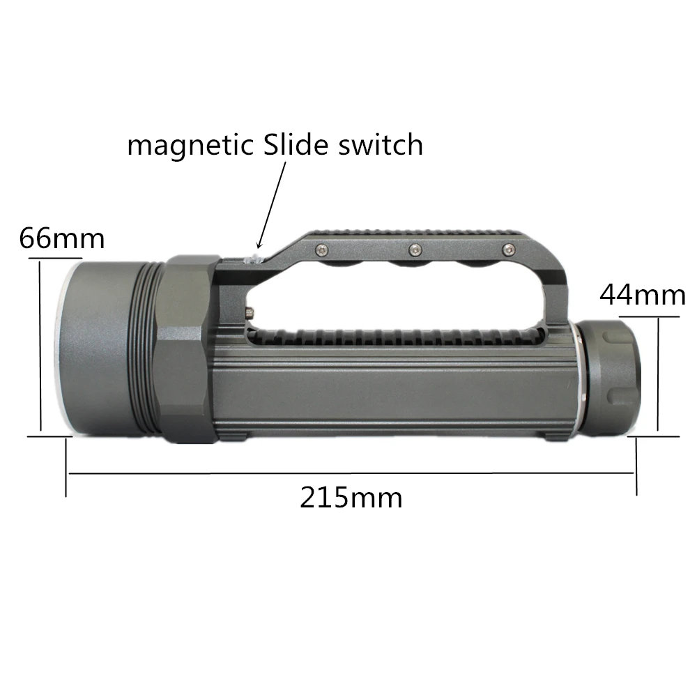 Diving Flashlight 6 x  XM-L2 7200LM Torch for diver underwater photograph explore hunting +26650 Battery +Charger