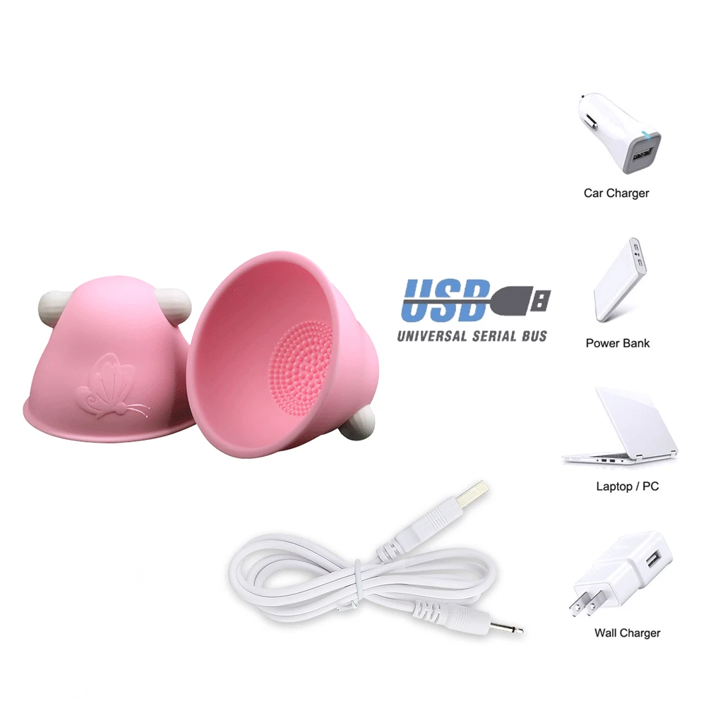 USB Charging Sex Vibrating Nipple Sucker Udder Stimulator Vibrator Breast Enlargement Massager Nipple Clamps Sex Toys For Woman