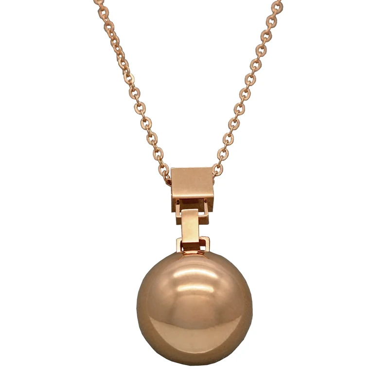 Hot sale Height Polishing Mirror Side Stainless Steel Ball Pendant Necklace Female Jewelry Gold Necklaces & Pendants For Women