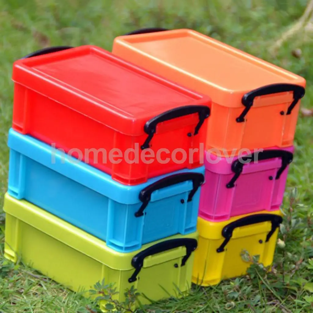 6 Color Mini Plastic with Lid Collection Files Container Case Storage Box 0.5 Liter for Rice Flours Biscuits Suger Storage