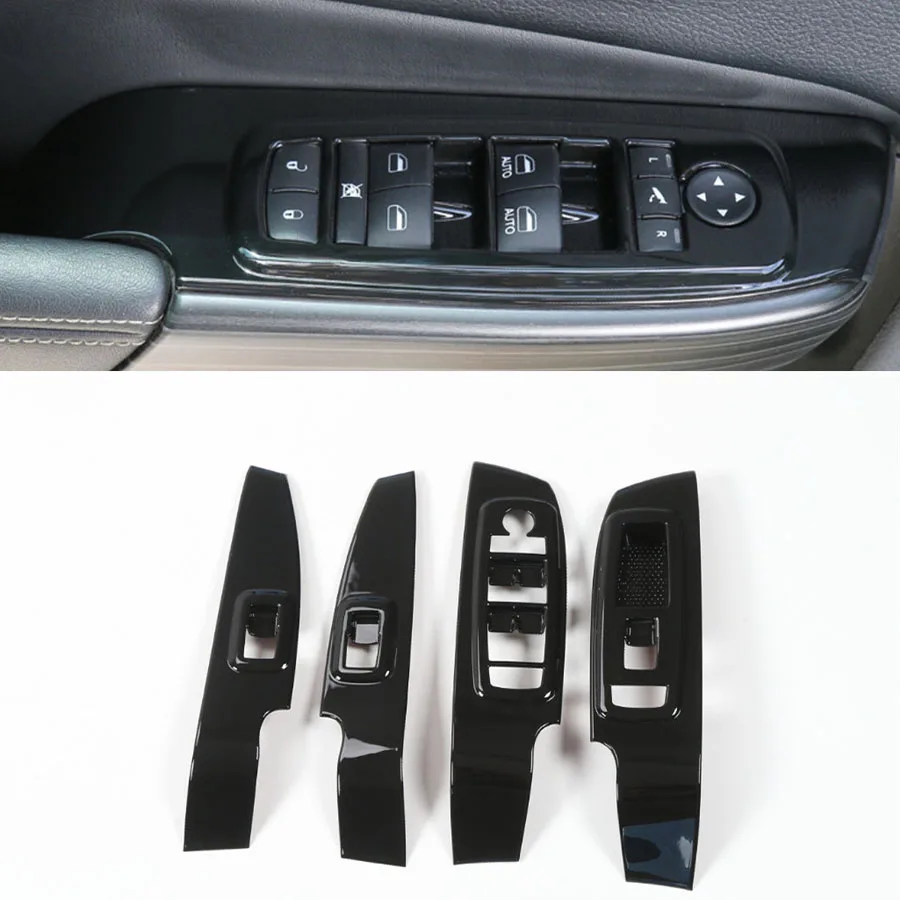 

For Jeep Cherokee 2014-16 ABS Interior Car Door Armrest Panel Window Lift Buttons Switch Decor Frame Cover Trim Styling