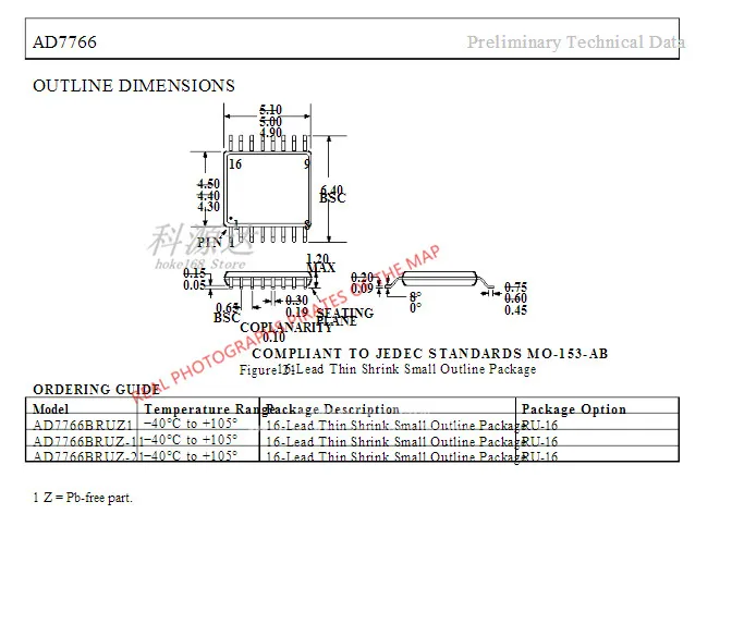 2pcs/lot AD7766BRUZ TSSOP16 AD7766BRUZ-1 7766BRUZ 7766B In Stock