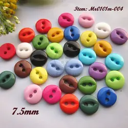 Piccoli bottoni 144 pezzi misti/1 colore 7.5mm 2 fori occhi concavi Mini bottoni in resina per accessori per vestiti per bambole piccole