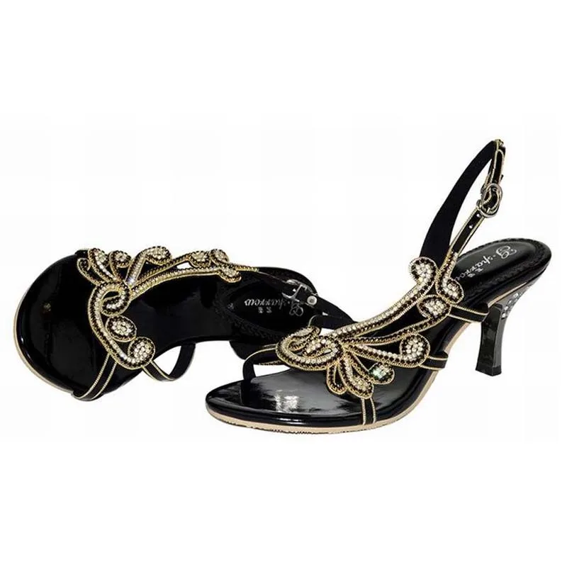 plus size 34-44 women brand gladiator buckle summer sandals crystal rhinestone woman high heels summer pumps party wedding shoes