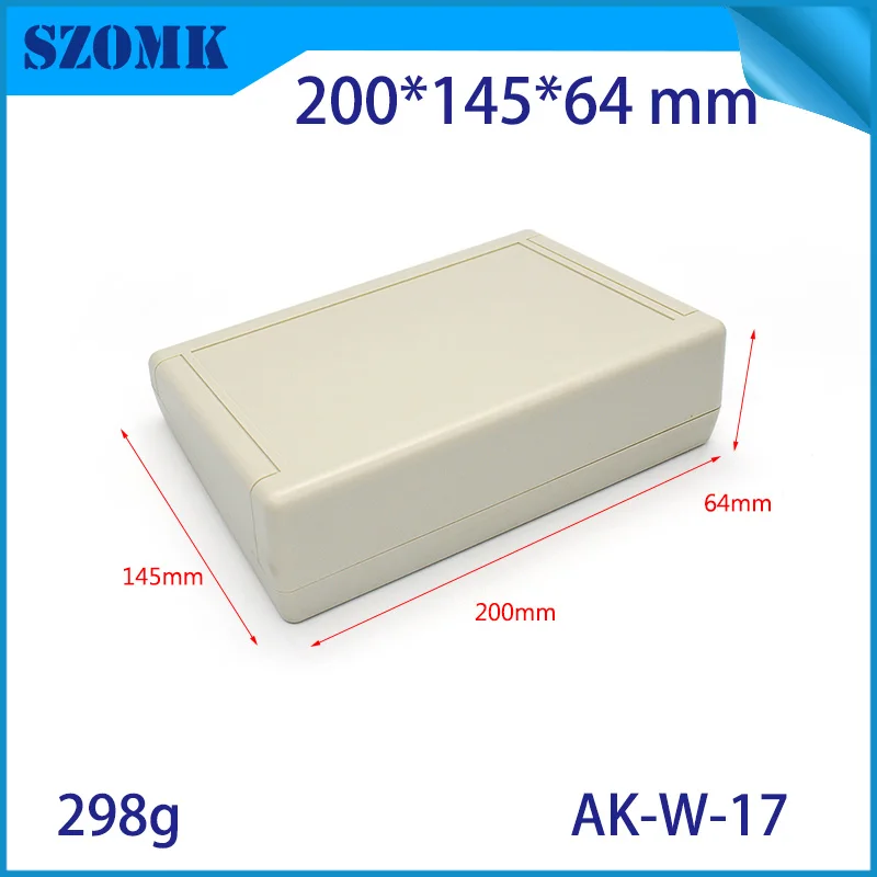 1Piece wall mount abs equipment case 200*145*64 mm abs plastic junction box housing case for electronics pcb instrument case