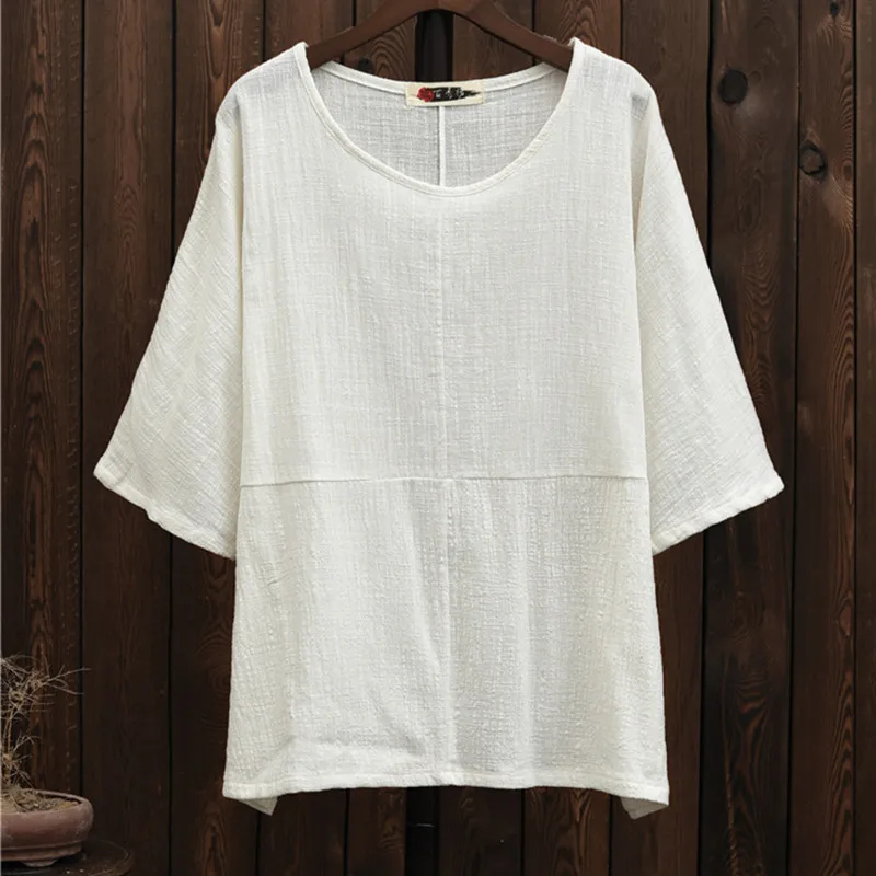 

Новая дизайнерская женская футболка из хлопка и льна, брендовая белая однотонная футболка, топы для девочек, модная футболка, женская сорочка camisa