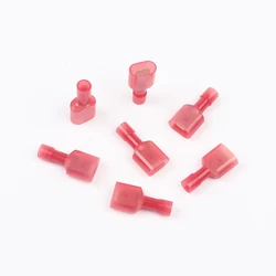 NEW 50PCS MDFN1.25-250 MDFN1-250 NYLON brass Male Insulated Spade joint Cable Wire Connector suit 0.5-1.5mm2 22-16AWG