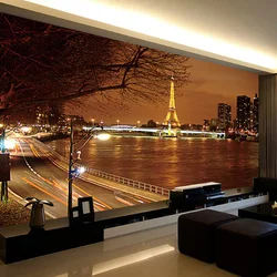 Papel de parede foto personalizada 3d, paredes de cidade europeia, construção noturna, paisagem, plano de fundo, sofá, quarto, mural, papel de parede para sala de estar