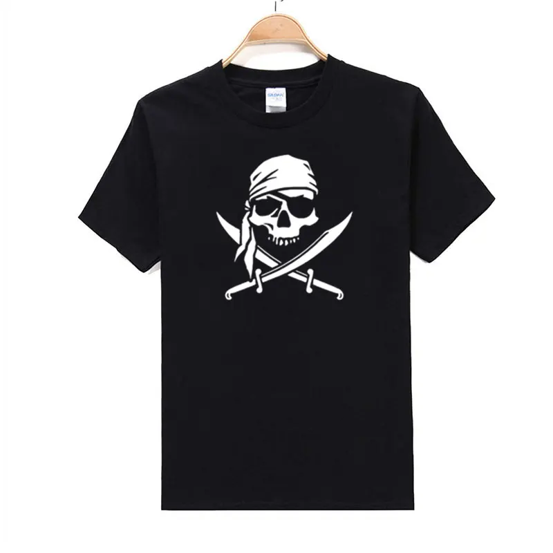 Men Casual Cotton New Brand TShirts Pirate Skull Personalized Custom T-shirt Men's Funny O-Neck Short Sleeve Tee Shirt