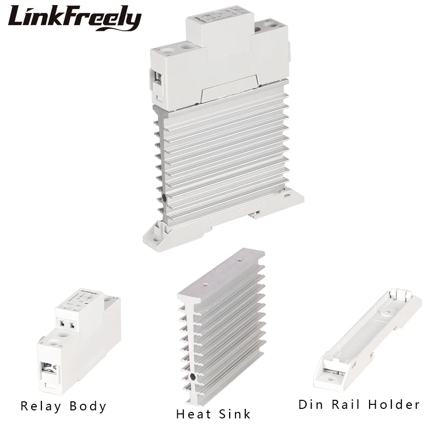 TRA23D25M Integrated Solid State Relay 5V 12V 24V DC Input Ouput 24-280VAC 25A SSR Heat Sink Relay Din Rail Voltage Relay