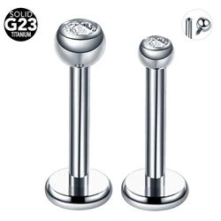 1PC 16G G23 Titanium Inner Thread Labret Stud Lip Monore Rings Gem Earrings Stud Ear Cartilage Tragus Barbell Piercing Jewelry