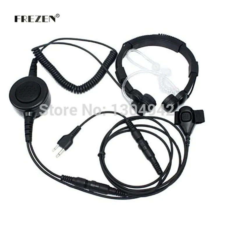 

Military Grade Tactical Throat Mic Headset/Earpiece with BIG Finger PTT for Icom Radio 2-pin 122-952