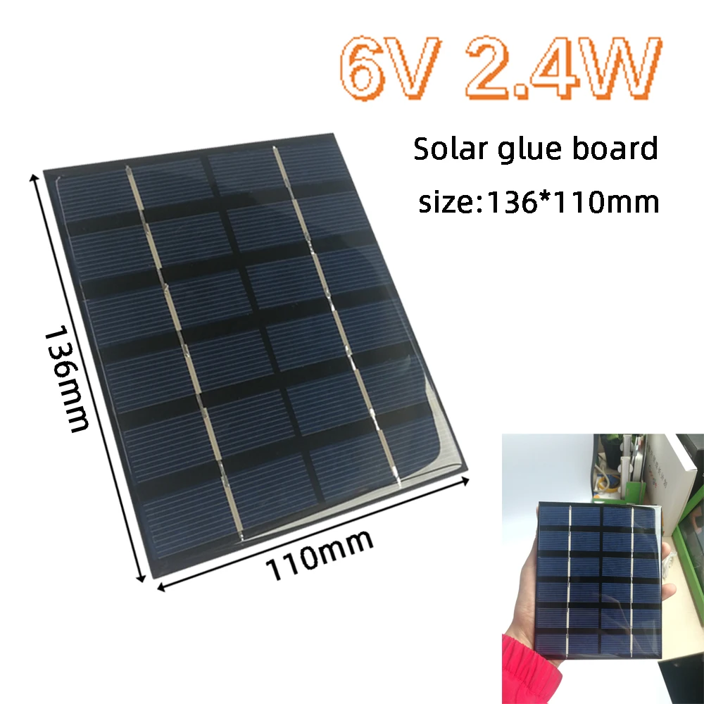 Balaike Solar Panel 5V 6V Solar System For DIY Battery Cell Phone Chargers DIY toy Silicon Sunpower LED street light 2.25W 2.4W