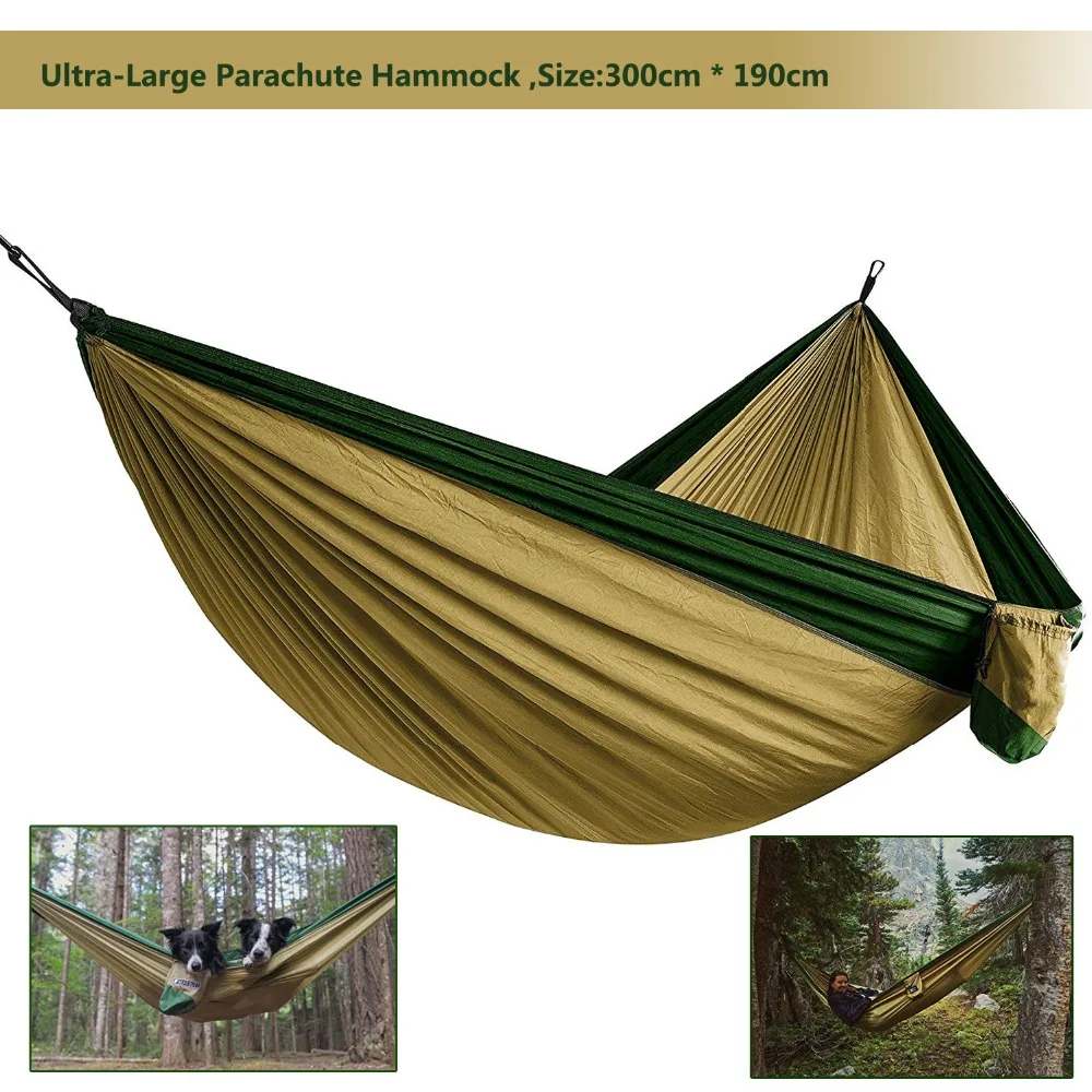 

118in x 75in 2019 Parachute Hammock Camping Survival Garden Hunting Leisure Hamac Travel Double Person Hamak Ramac