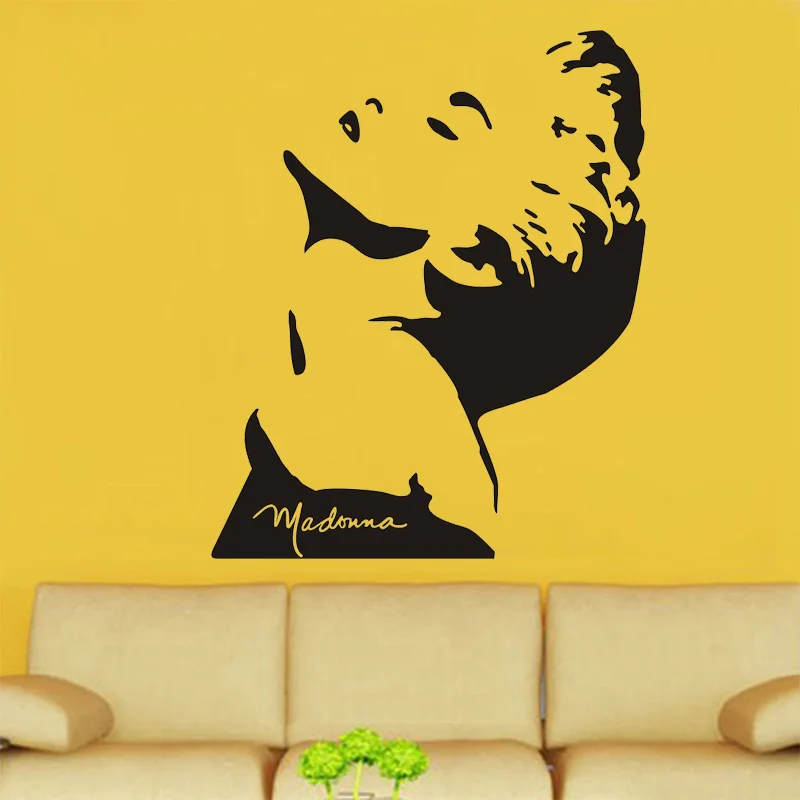 

MADONNA Vinyl Wall art sticker Sexy Beauty decal mural Girl Bedroom Wallpaper Wall Sticker Home Decor Removable PVC 2 Sizes