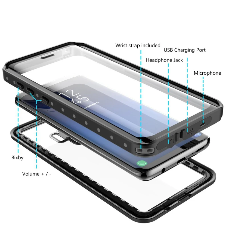 IP68 Waterproof Case For Samsung note9 note8 note10 Pro S7 edge S8 S9 S10 S20 S21 Ultra Plus coque clear shockproof case