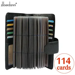 114 Slots Genuine Leather Credit Card Holder Business Card Case High Quality Bank/ID Card Holder Luxury Card Bags Large Capacity