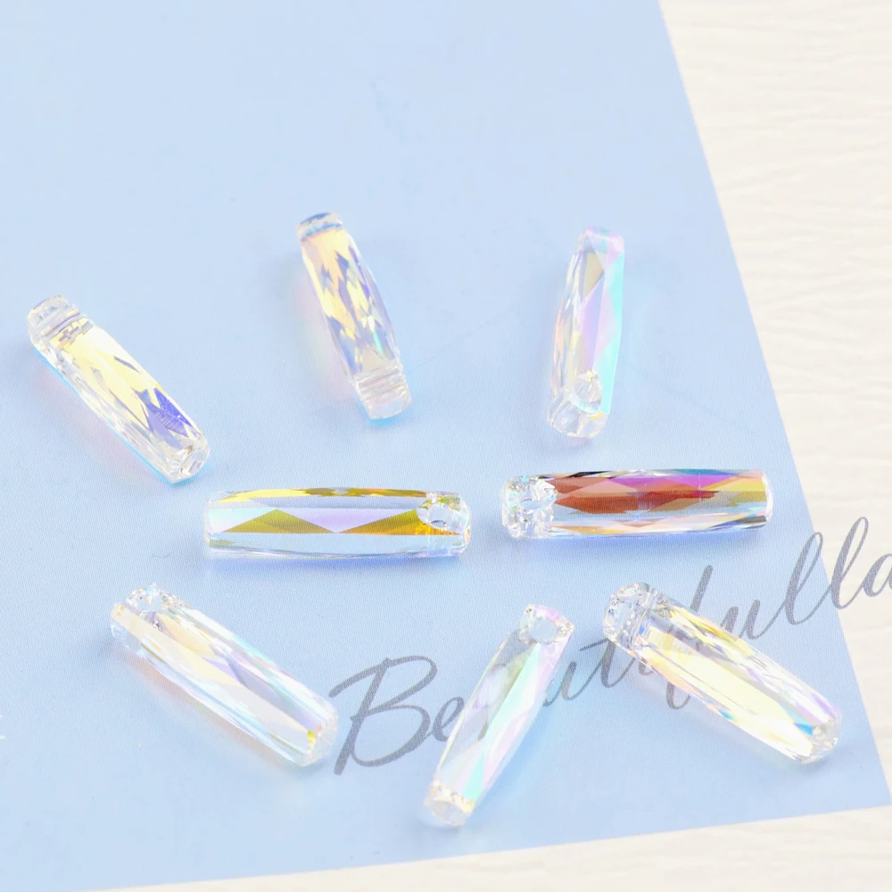 (1 piece) 6460 Column Pendant Rhinestone Beads for DIY Jewelry Making Original from Austria