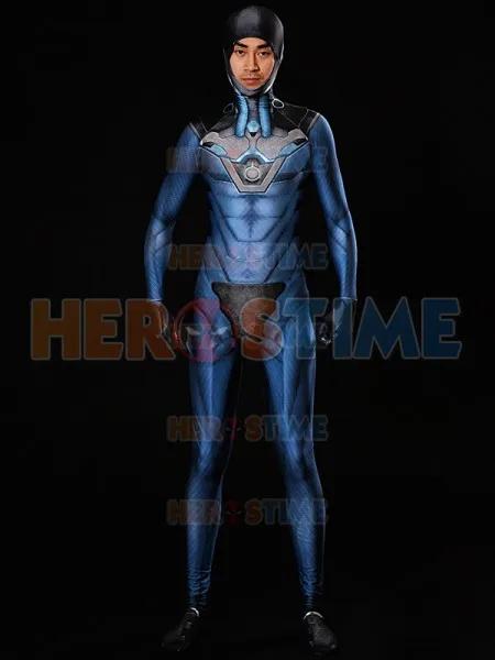 Niebieski Genji gra przebranie na karnawał elastan 3D drukuj gry Cosplay Zentai garnitur Catsuit Freeshipping Custom Made gorąca sprzedaż