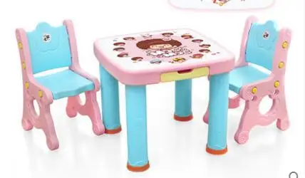 Baby child desk chairs and tables suits. Plastic learning table. A chair