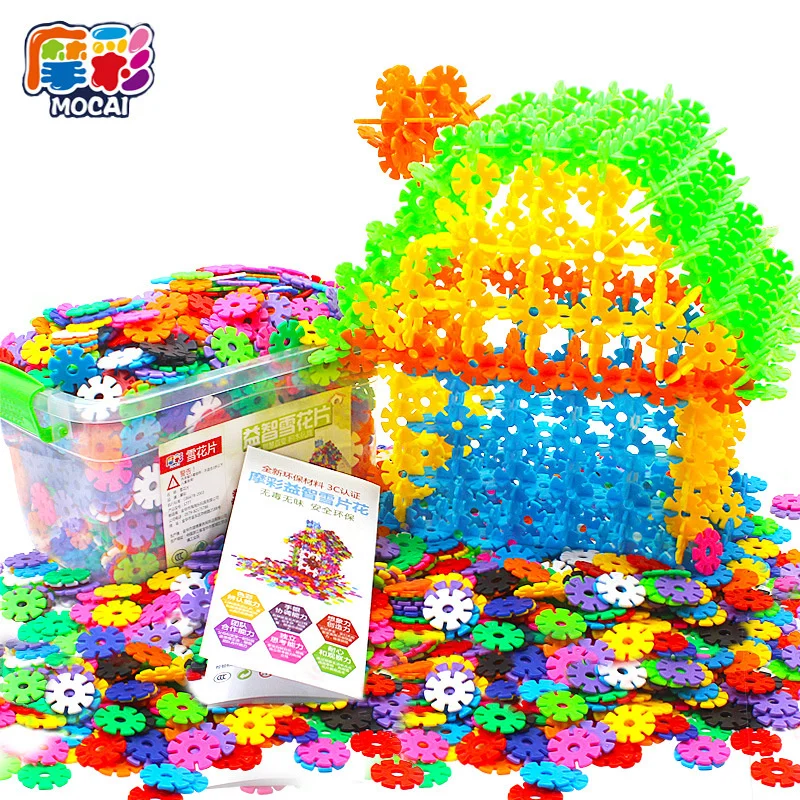 

380 pcs 3cm Snow Multicolor Snowflake Building Blocks Toy Bricks DIY Assembling Early Educational Learning Classic Toys Kids