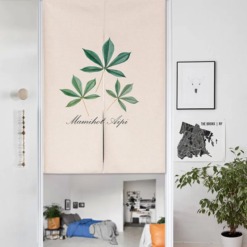 

Plant foliage flowers Door Curtain Linen Tapestry Children Study Bedroom Home Decor Bedroom Kitchen Curtain