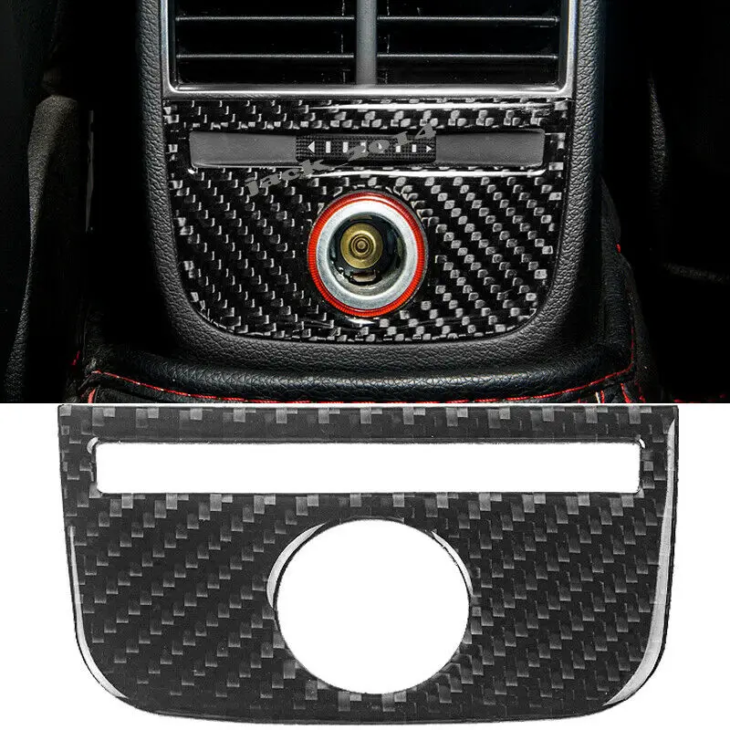 Real Carbon Fiber Rear Air Condition Vent Outlet Cover Trim For Audi A3 2014-2016