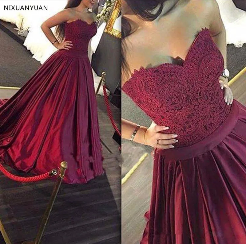 

2023 Sexy Burgundy Dubai Evening Dress Ball Gown Sweetheart Formal Dresses Evening Wear Imported Party Dresses