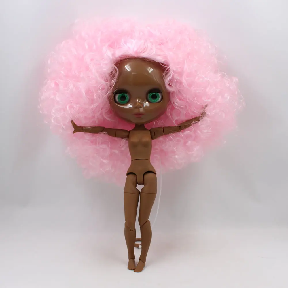 ICY DBS blythe Doll super black skin tone dark skin black mix big pink hair joint body 280BLQE1261/6 bjd