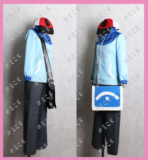 Black and white Touya Cosplay Costume with gloves and bag 11