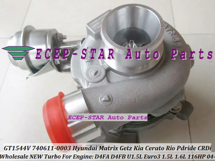 

GT1544V 740611-5003S 740611 782403-5001S 28201-2A400 Turbocharger For Hyundai Getz Matrix For KIA Cerato Rio 1.6L D4FB D4FA 1.5L