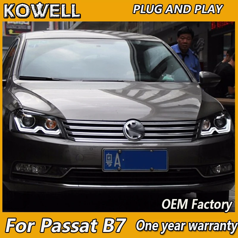 

KOWELL Car Styling for VW Passat B7 Headlights Europe Version LED Headligt DRL Daytime Running Light Bi-Xenon HID 2011-2015