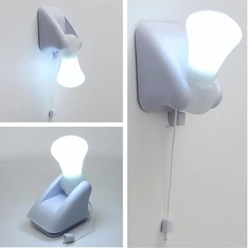 LED-trekkoord muur nachtverlichting kast kast tafellamp zelfklevende lamp voor thuis toilet slaapkamer verlichting werkt op batterijen