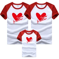 Together Forever Letters Father Mother Family Matching Clothing Cotton Daughter Son T-shirts Tops Tees Couple