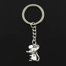 New Fashion Keychain 24x18mm Mouse Pendants DIY Men Jewelry Car Key Chain Ring Holder Souvenir For Gift