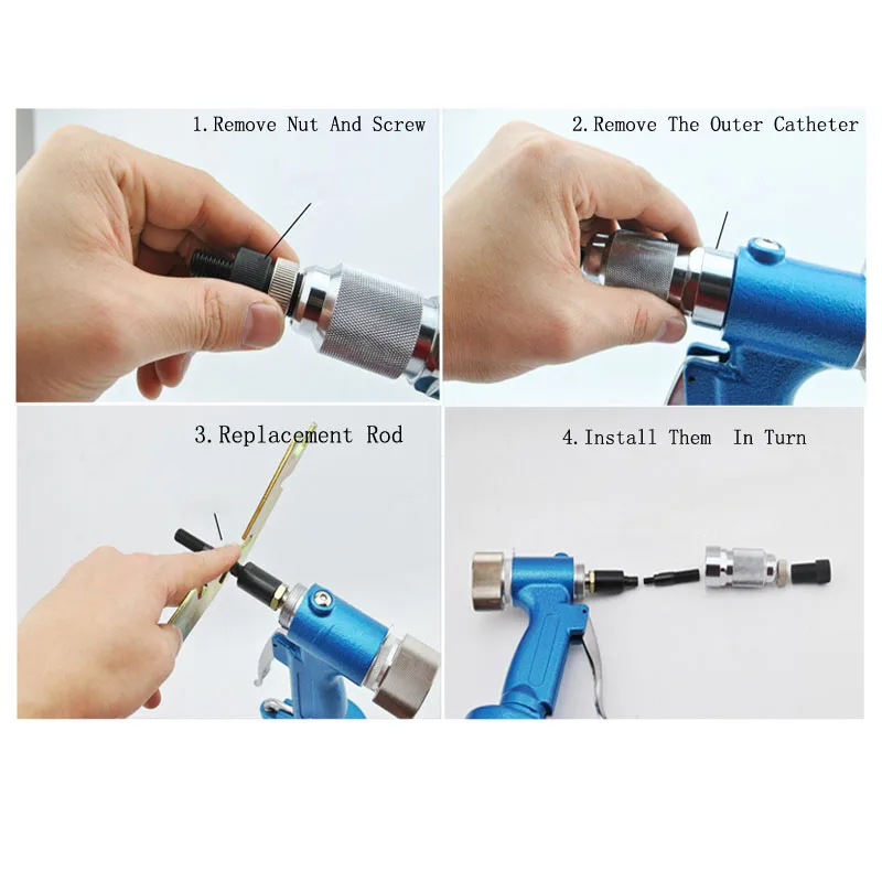 Alta qualidade M4-M10 semiautomática pneumática rebitagem porca arma máquina de desenho para aço inoxidável