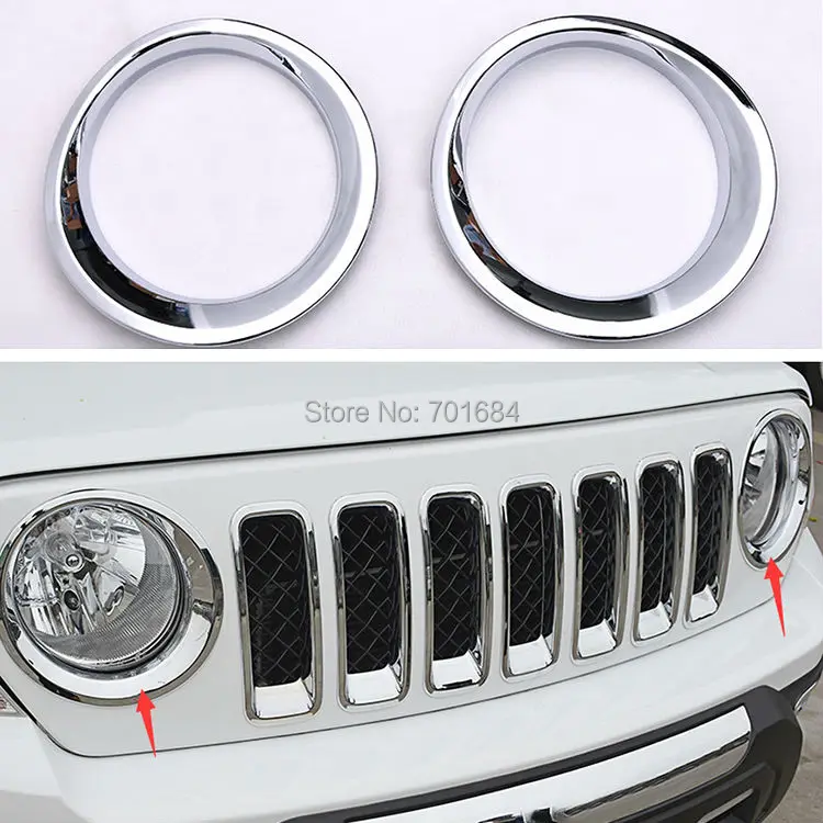 

GUANG-E ABS Chrome Front Headlight Lamp Cover Molding Trim For Jeep Patriot 2011 2012 2013 2014 2015 2016 [QP1018]