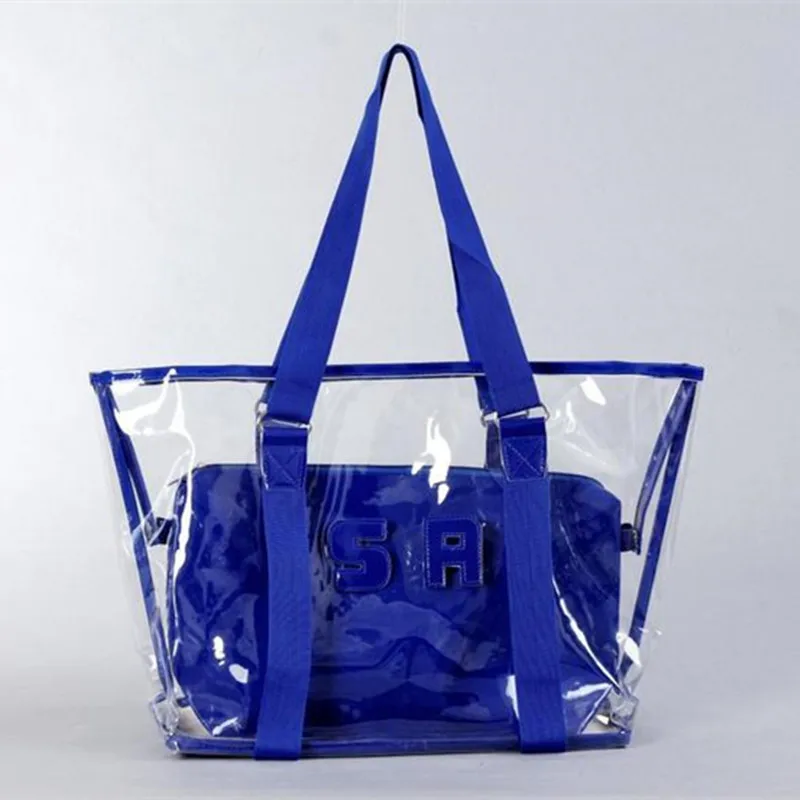 Candy color Transparent Bags Summer Package PVC clear Beach Bag Jelly Bag Crystal Shoulder Bag Women Handbag drop shipping