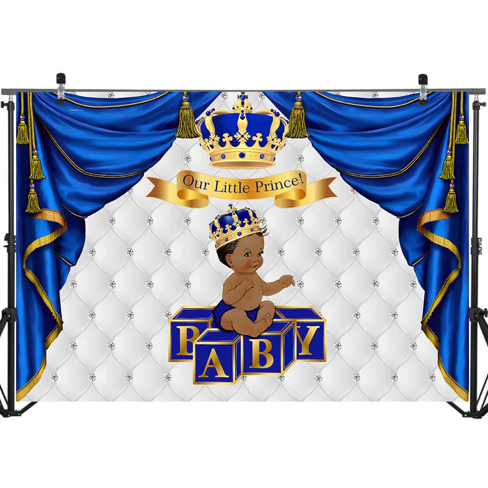 خلفية استحمام الطفل الملكي العرقية الأمير الصغير الذهبي نمت خلفية الصورة الأزرق الملكي والفضي الخلفيات الزينة