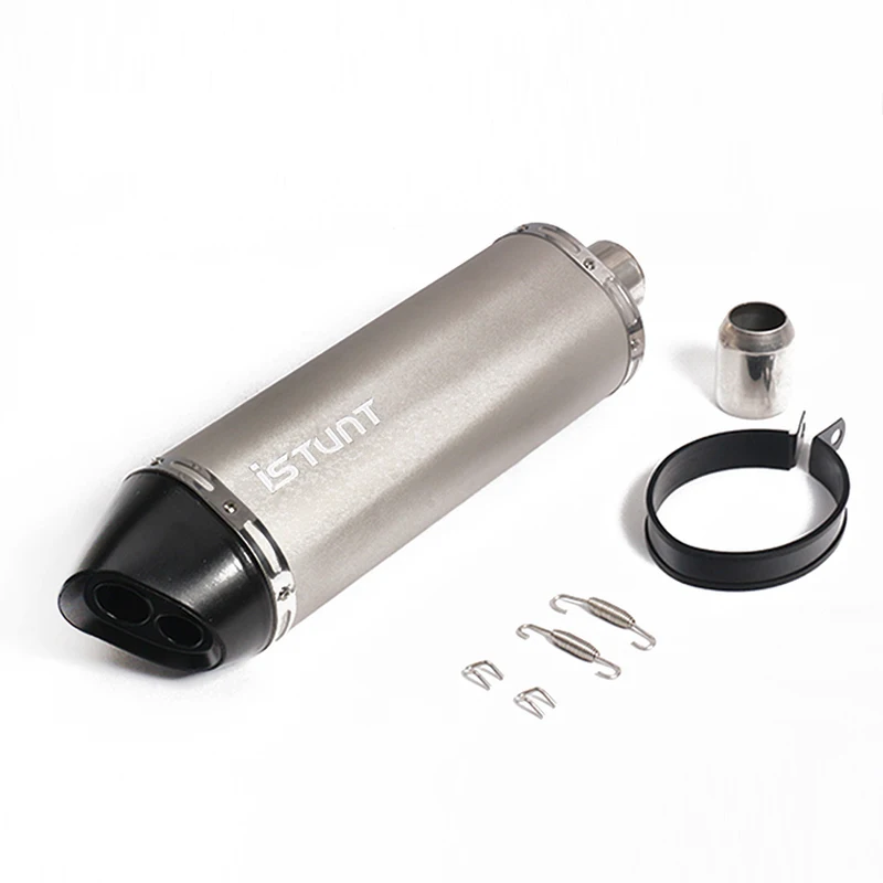 

Universal 38~51mm Motorcycle Exhaust Muffler Carbon Fiber/stainless Steel Two-outlet Tail Pipe Moto Escape