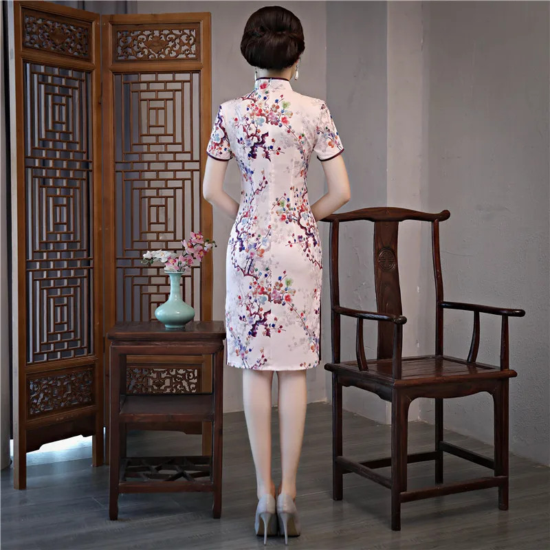 Modernen Chinesischen Traditionellen Kleid Traditionellen Vestido Orientalischen Cheongsam Frauen gedruckt Qipao Chinesische Hochzeitskleid vintage