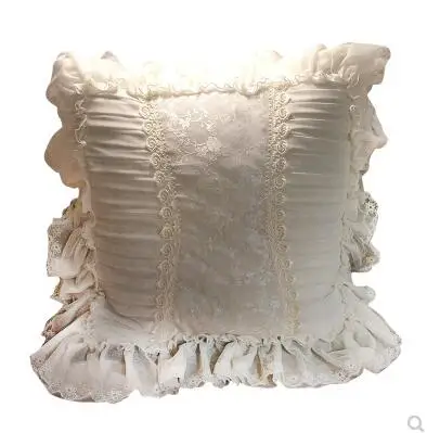 princess style white lace pillowcase cushion cover 60x60/70x70cm