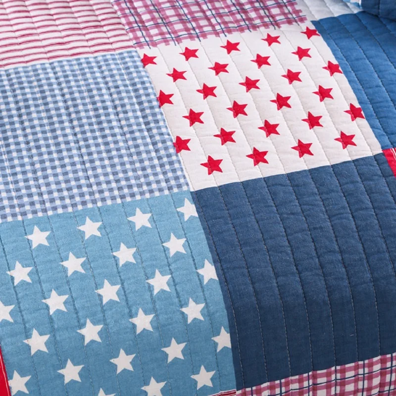 طقم لحاف مطبوع 3 قطعة الحجم الكامل 200*230 سنتيمتر مبطن الفراش القطن المفرش غطاء السرير الصبي غطاء الصيف خفيفة الوزن المعزي