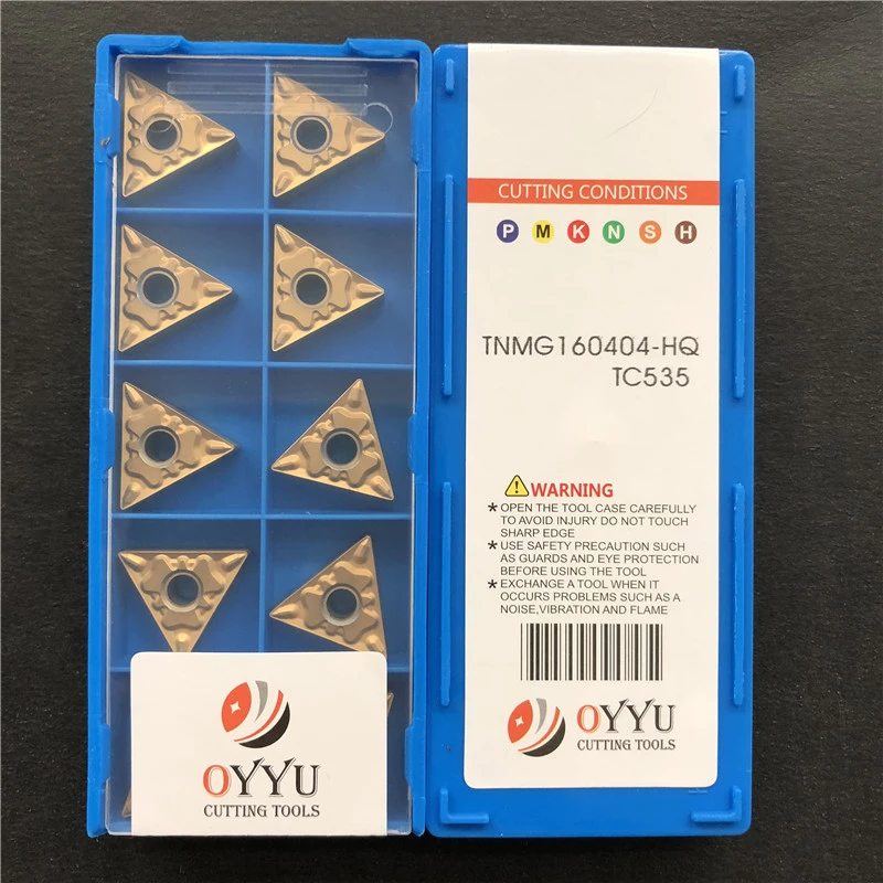 OYYU TNMG160404-HQ TC535 TNMG 160404 10pcs Lathe Cutter processing Steel and Cast Iron Carbide Inserts Turning Tool