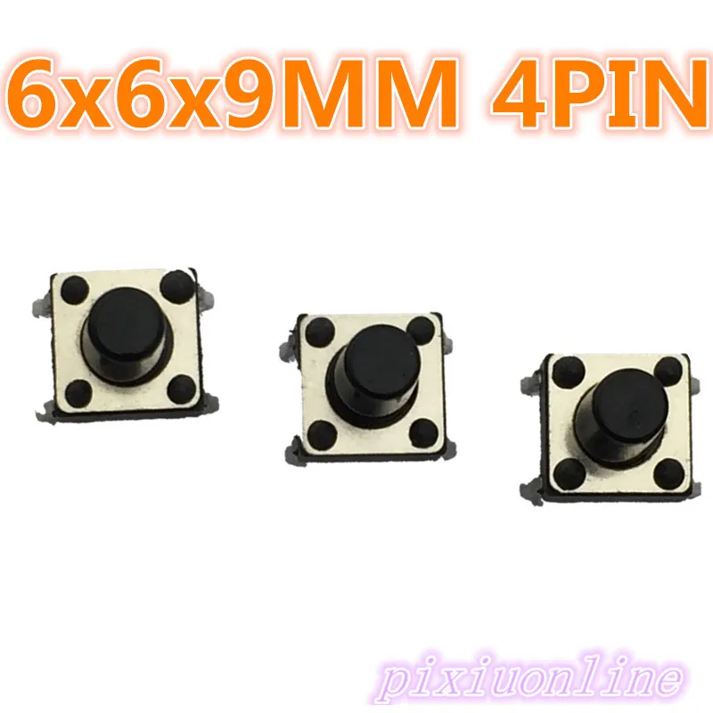 

G94Y 50pcs 6x6x9MM 4PIN G94 Tactile Tact Push Button Micro Switch Direct Self-Reset DIP Top Copper The Cheapest High Quality