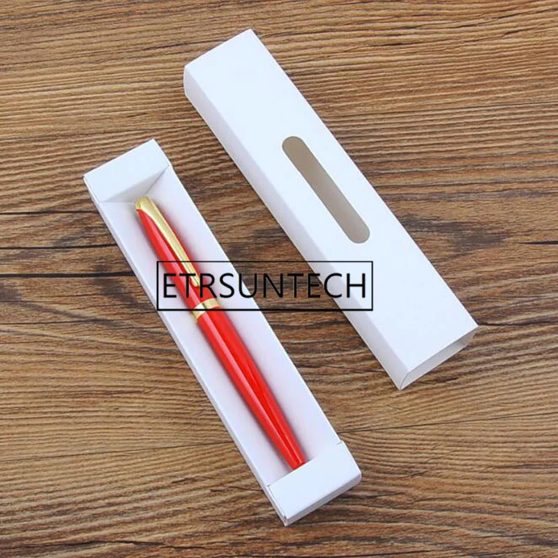 

200pcs White Paper Window Drawer Delicate Pen Package Gift Box Birthday Christmas Party Favor Business Gift Pen Box