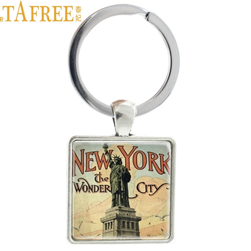 TAFREE Statue Of Liberty keychain New York The Wonder City keyring United States National key chain ring American Jewelry AA28