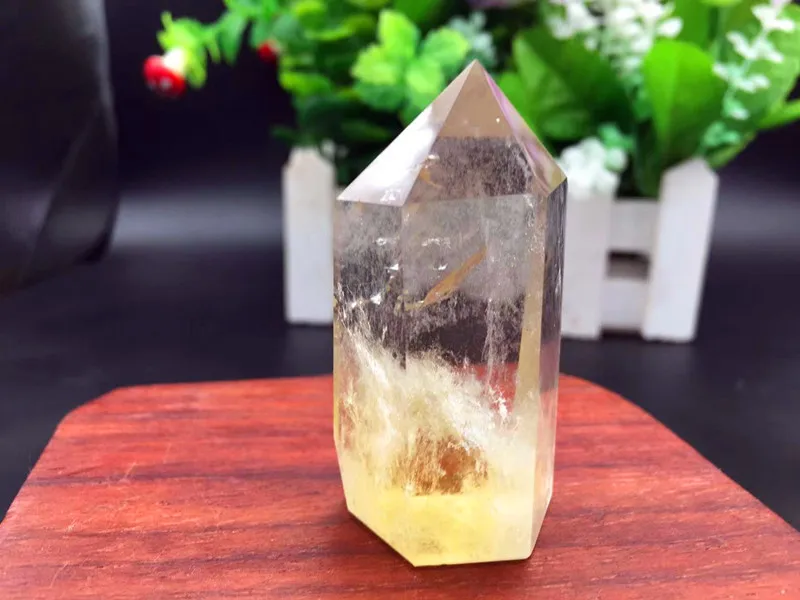 Hot sale! Natural citrine quartz crystal wand point smoky yellow quartz crystals point reiki healing as gift