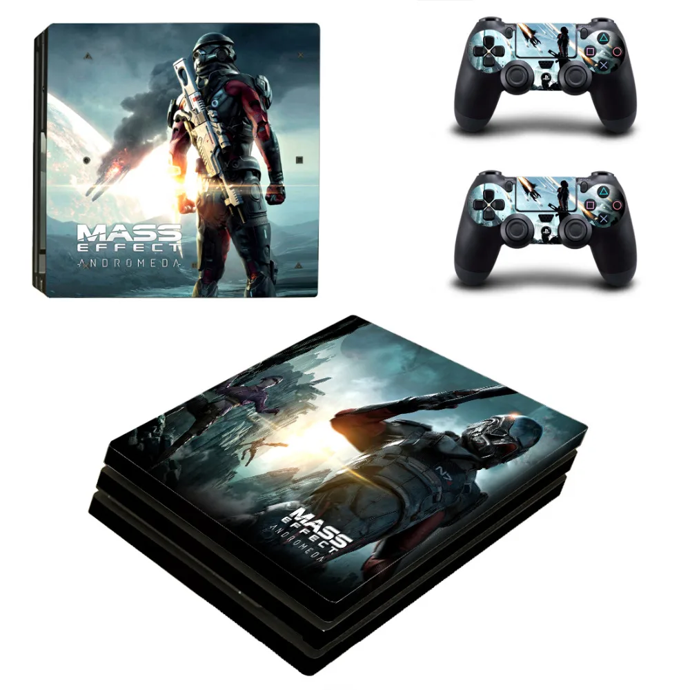 Efek Massa Andromeda PS4 Pro Stiker Kulit untuk Sony PlayStation 4 Pro Konsol dan Pengendali PS4 Pro Stiker Kulit Decal
